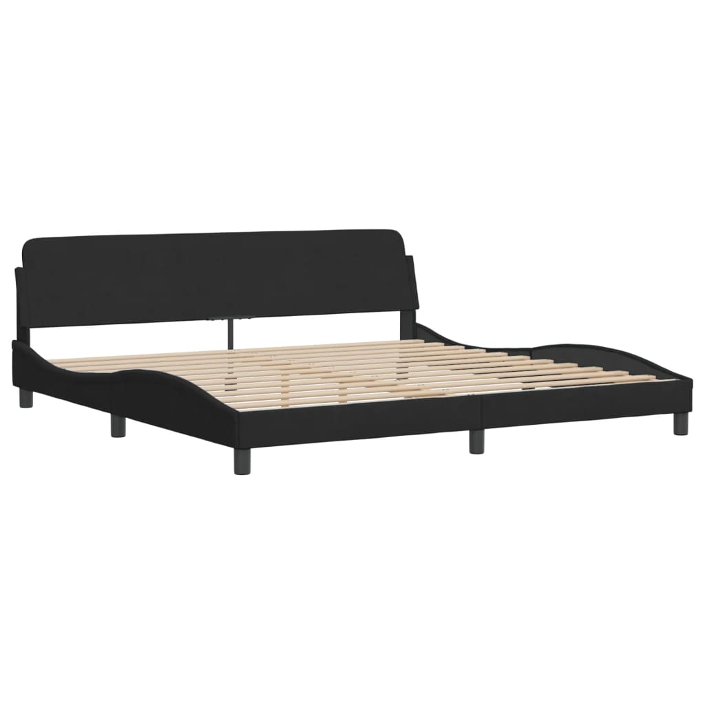 Krevet s madracem crni 200x200 cm baršunasti