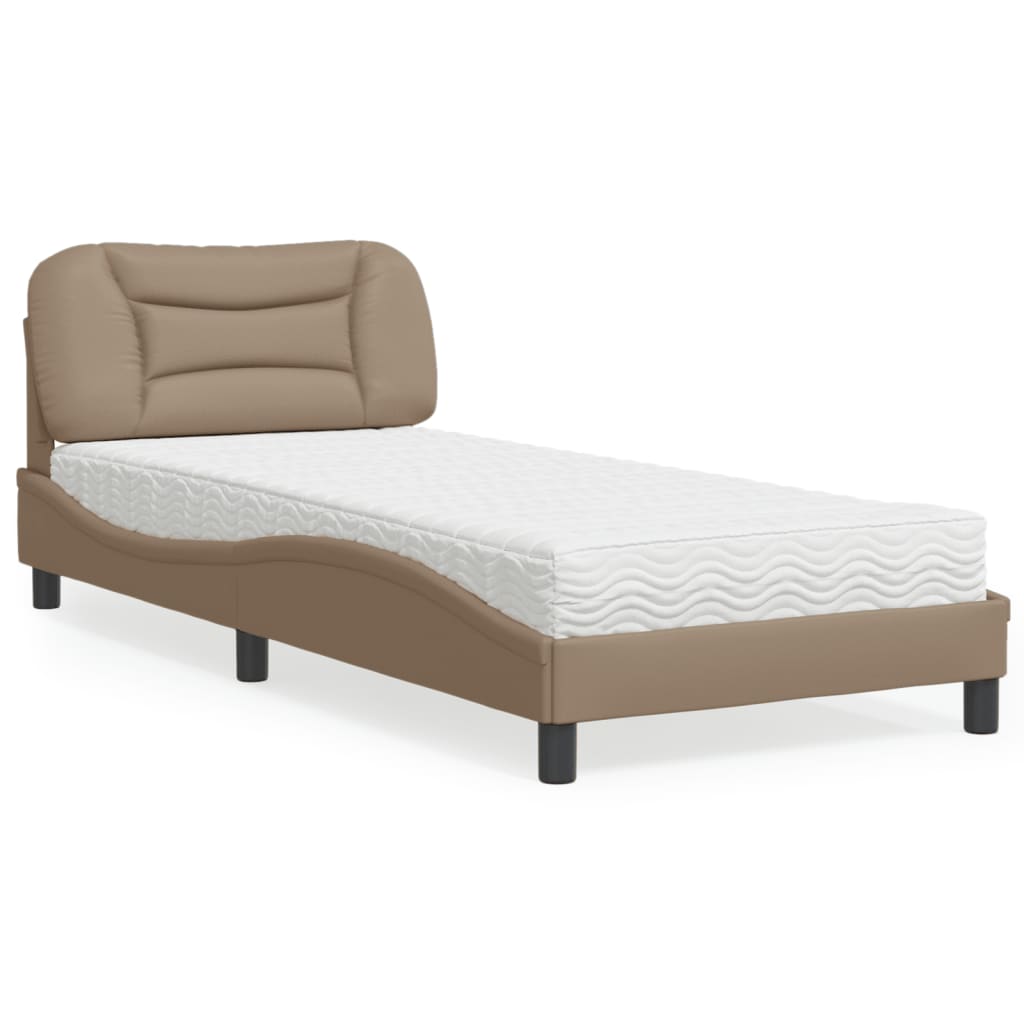 Krevet s madracem Hvar boja cappuccina 90 x 200 cm od umjetne kože