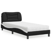 Krevet s madracem Hvar crno-bijeli 90 x 200 cm od umjetne kože