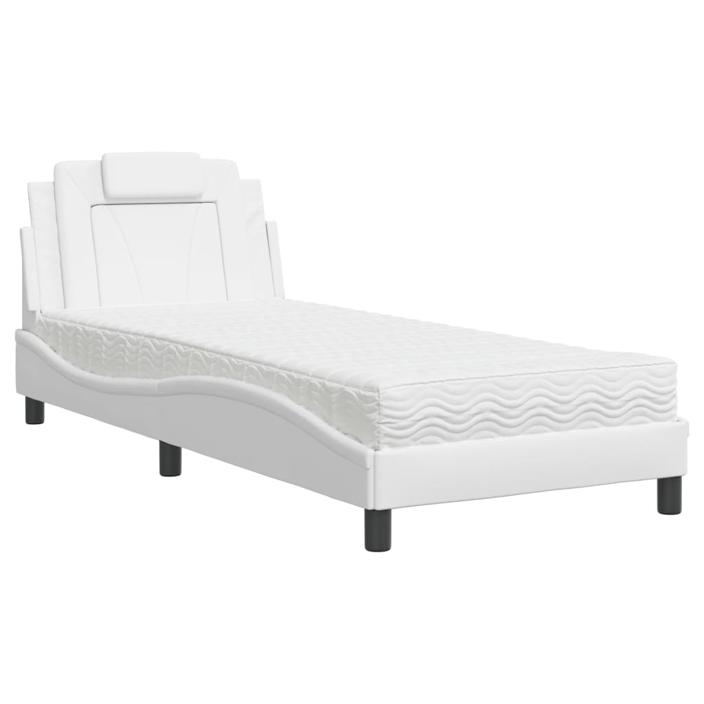 Krevet Viana s madracem bijeli 80 x 200 cm od umjetne kože