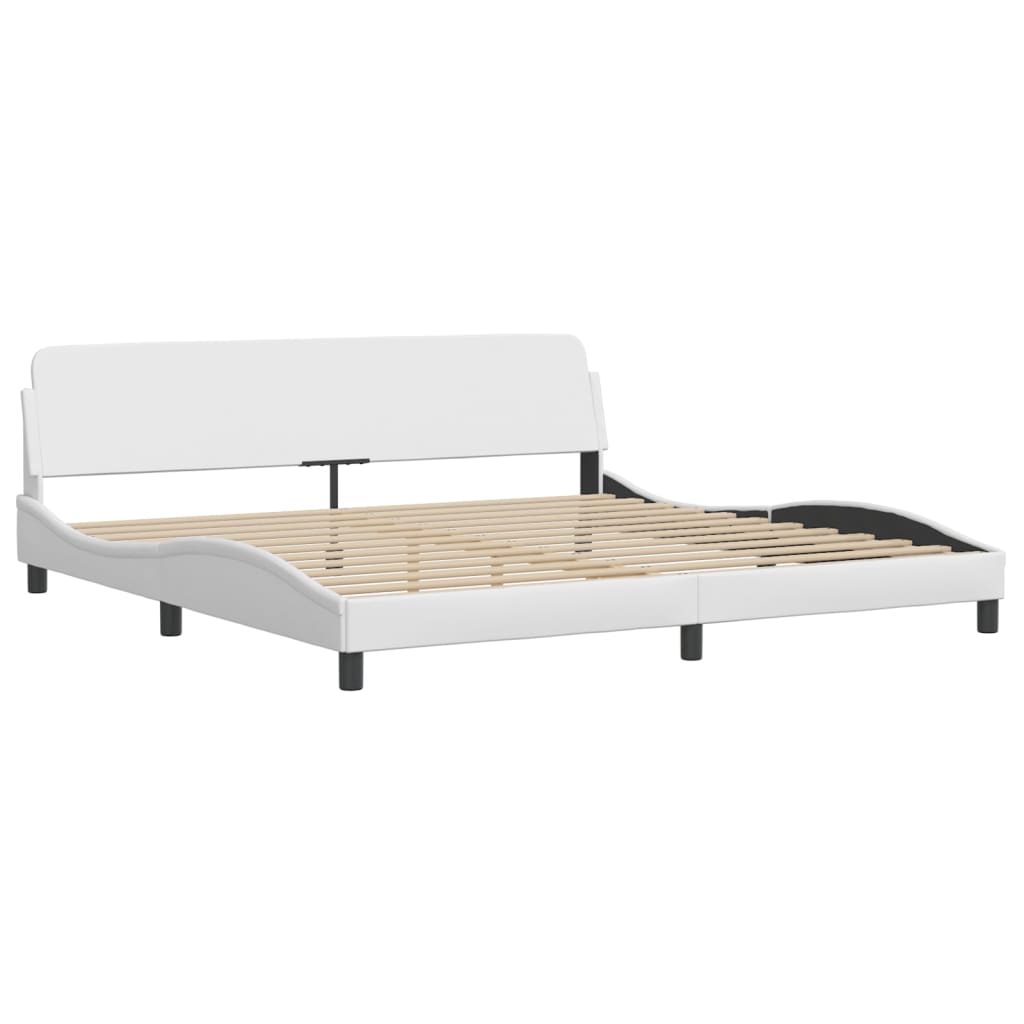 Krevet s madracem Zadar bijeli 200x200 cm umjetna koža