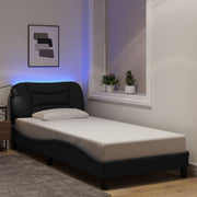 Okvir kreveta s LED-om bez madraca Hvar crni 90x190cm od tkanine