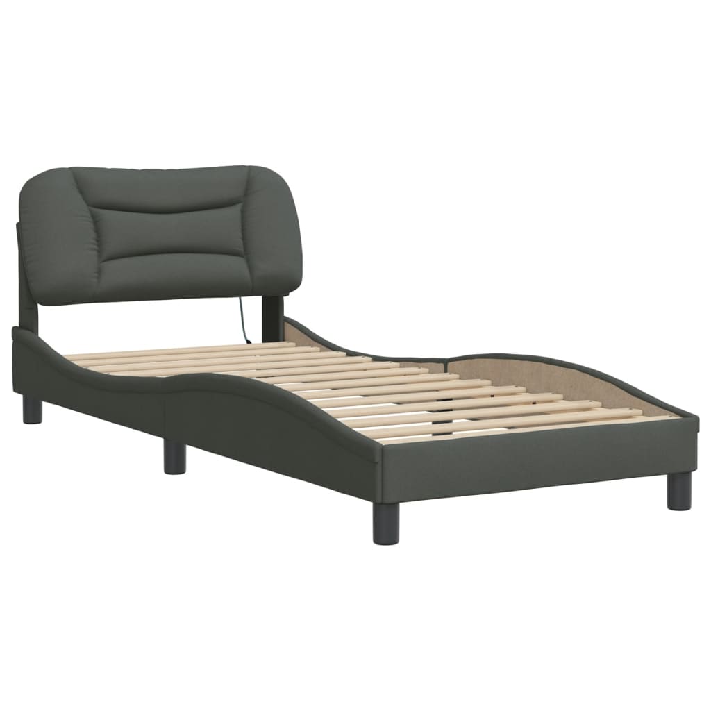Okvir kreveta s LED-om bez madraca Hvar 90x200 cm od tkanine