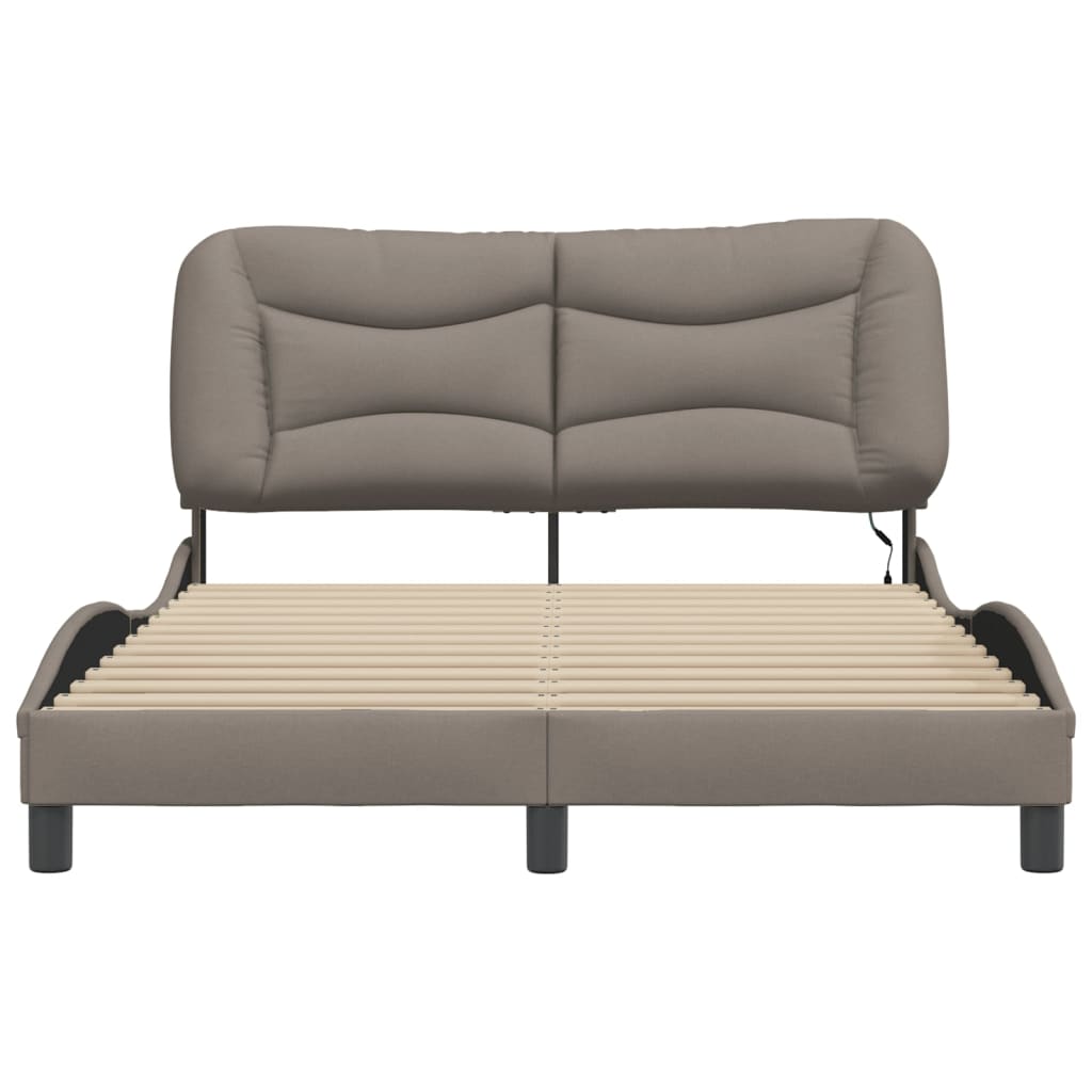 Okvir kreveta s LED-om bez madraca Hvar Taupe 140x190 cm tkanina