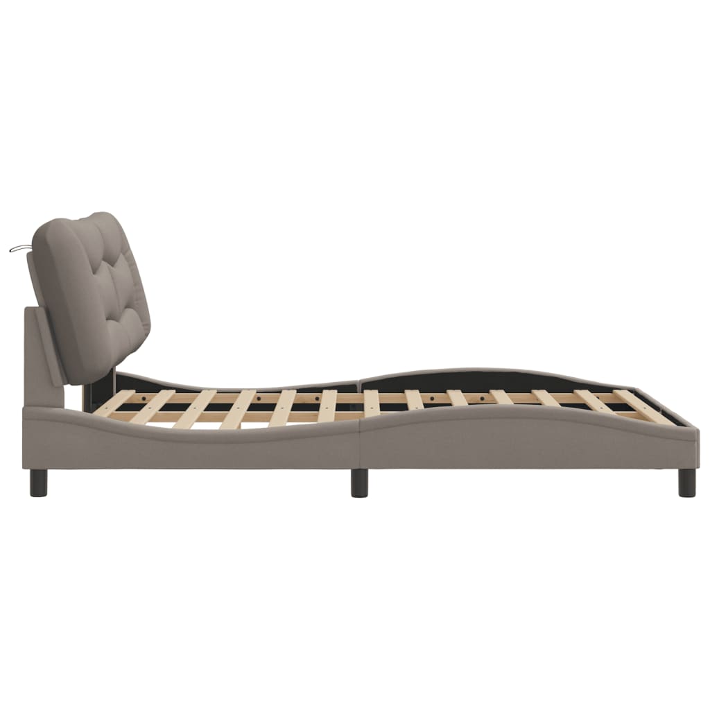 Okvir kreveta s LED-om bez madraca Hvar Taupe 140x190 cm tkanina