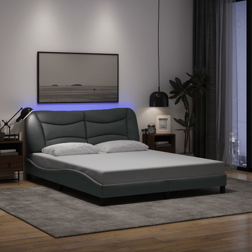 Okvir kreveta s LED-om bez madraca Hvar 160 x 200 cm od tkanine