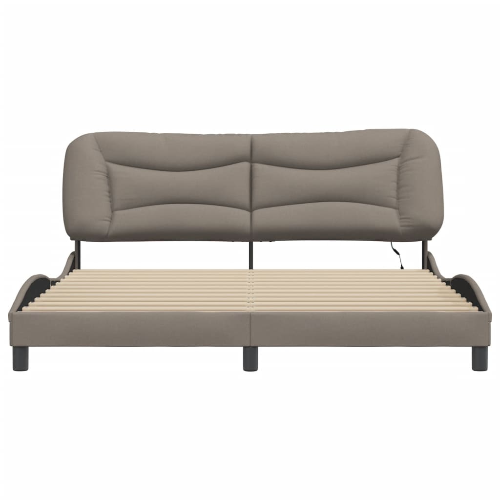 Okvir kreveta s LED-om bez madraca Hvar Taupe 180x200 cm tkanina