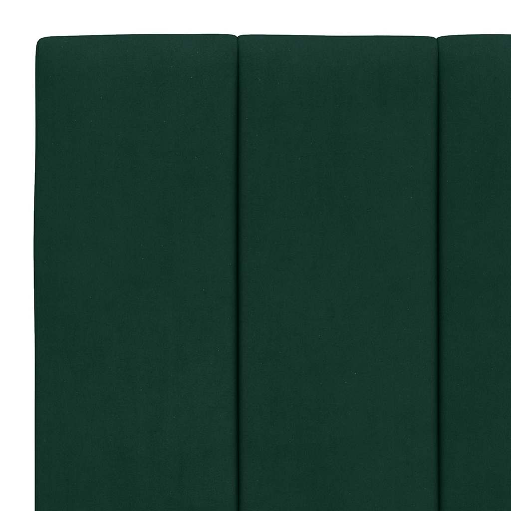Okvir kreveta s LED-om bez madraca Hanko tamnozeleni 80x200 cm baršunasti