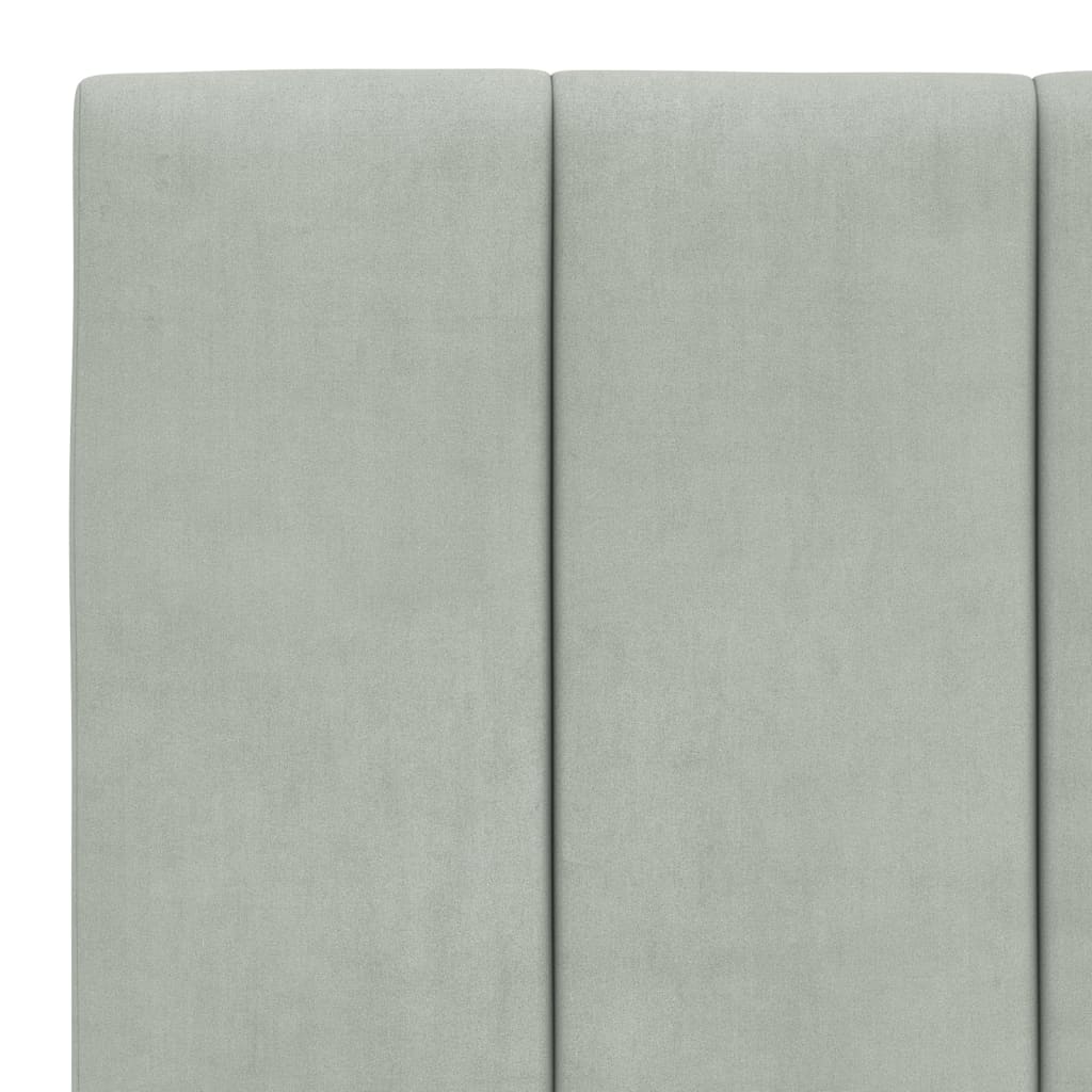 Okvir kreveta s LED-om bez madraca Hanko svjetlosivi 100x200 cm baršunasti