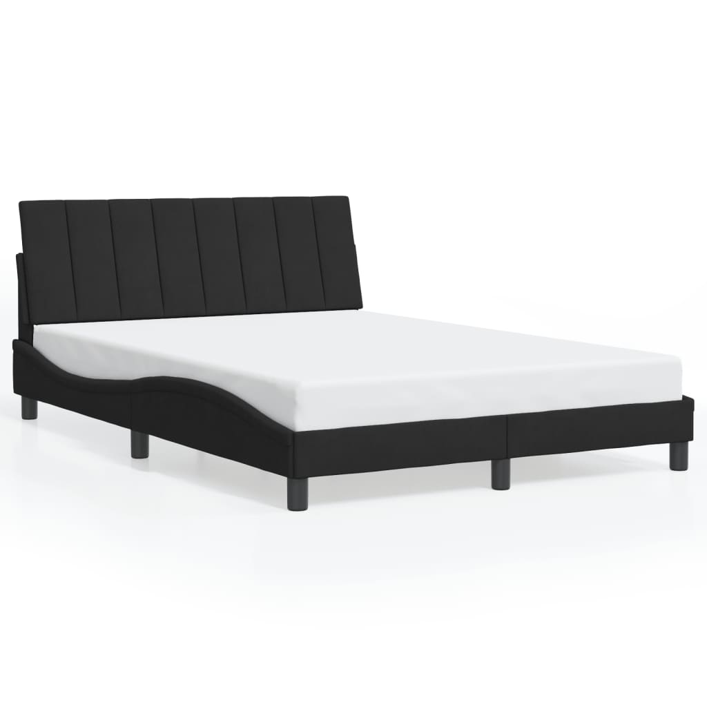 Okvir kreveta s LED-om bez madraca Hanko crni 120 x 200 cm baršunasti