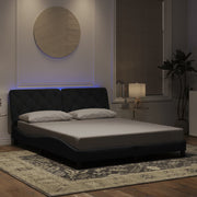 Okvir kreveta s LED-om bez madraca crni 160 x 200 cm baršunasti