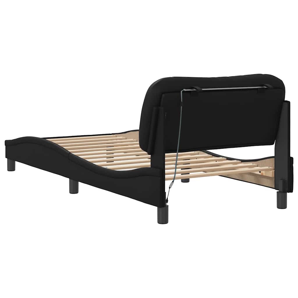 Okvir kreveta s LED-om bez madraca Hvar crni 80 x 200 cm