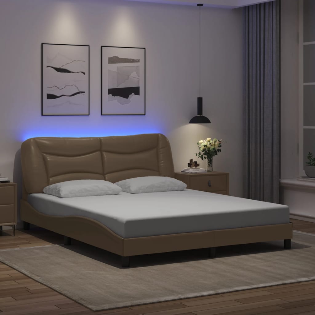Okvir kreveta s LED-om bez madraca Hvar boja cappuccina 160 x 200 cm