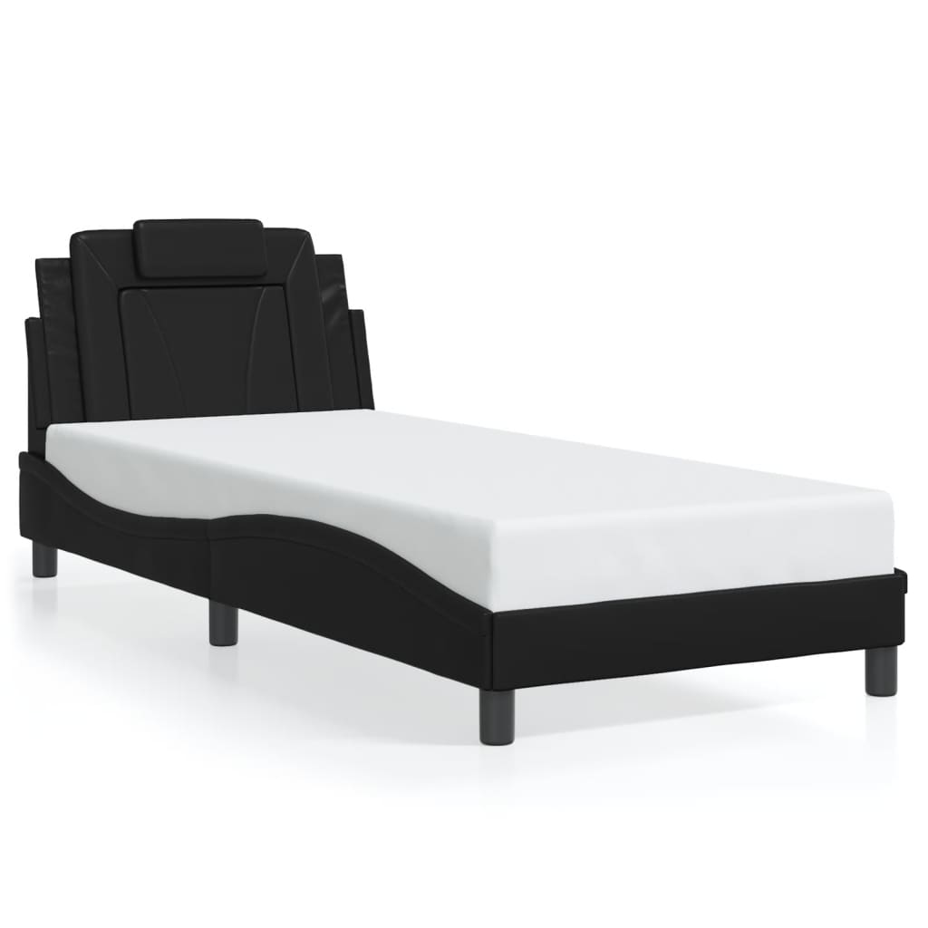 Okvir kreveta Viana s LED-om bez madraca crni 90 x 190 cm