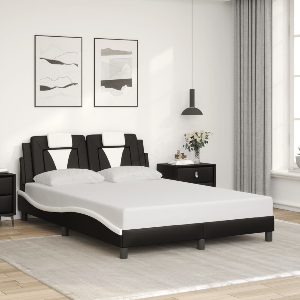 Okvir kreveta Viana s LED-om bez madracacrno-bijeli 120 x 200 cm