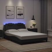 Okvir za krevet Viana s LED-om bez madraca crni 140x190 cm