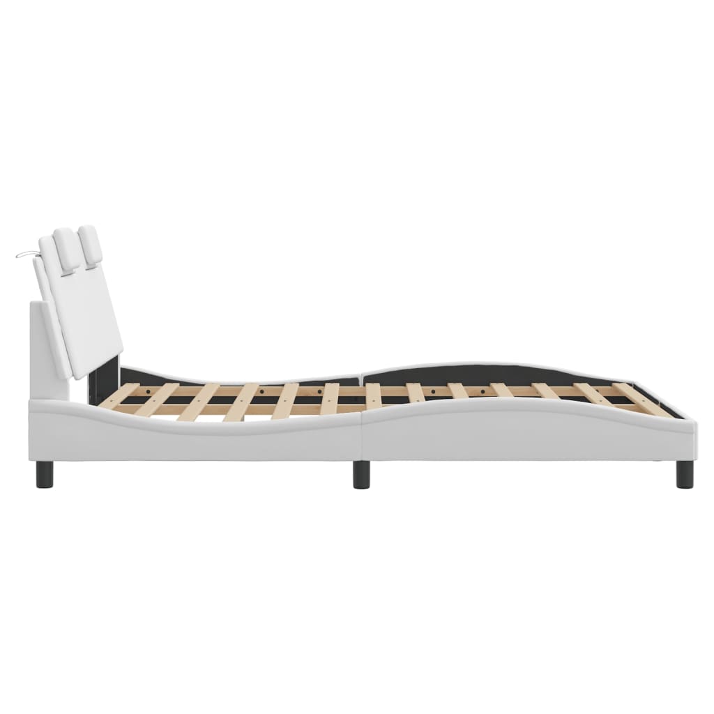 Okvir kreveta Viana s LED-om bez madraca bijeli 140x190 cm