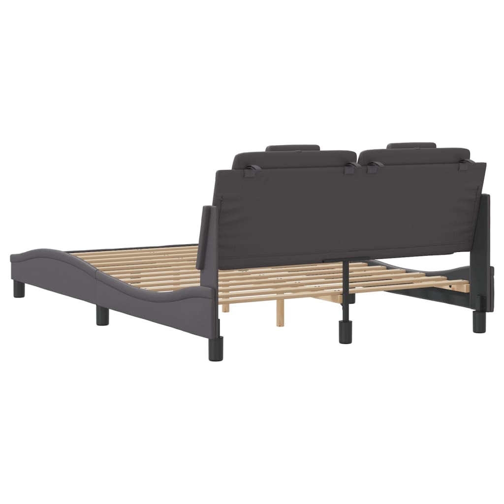 Okvir kreveta Viana s LED-om bez madraca sivi 140 x 190 cm