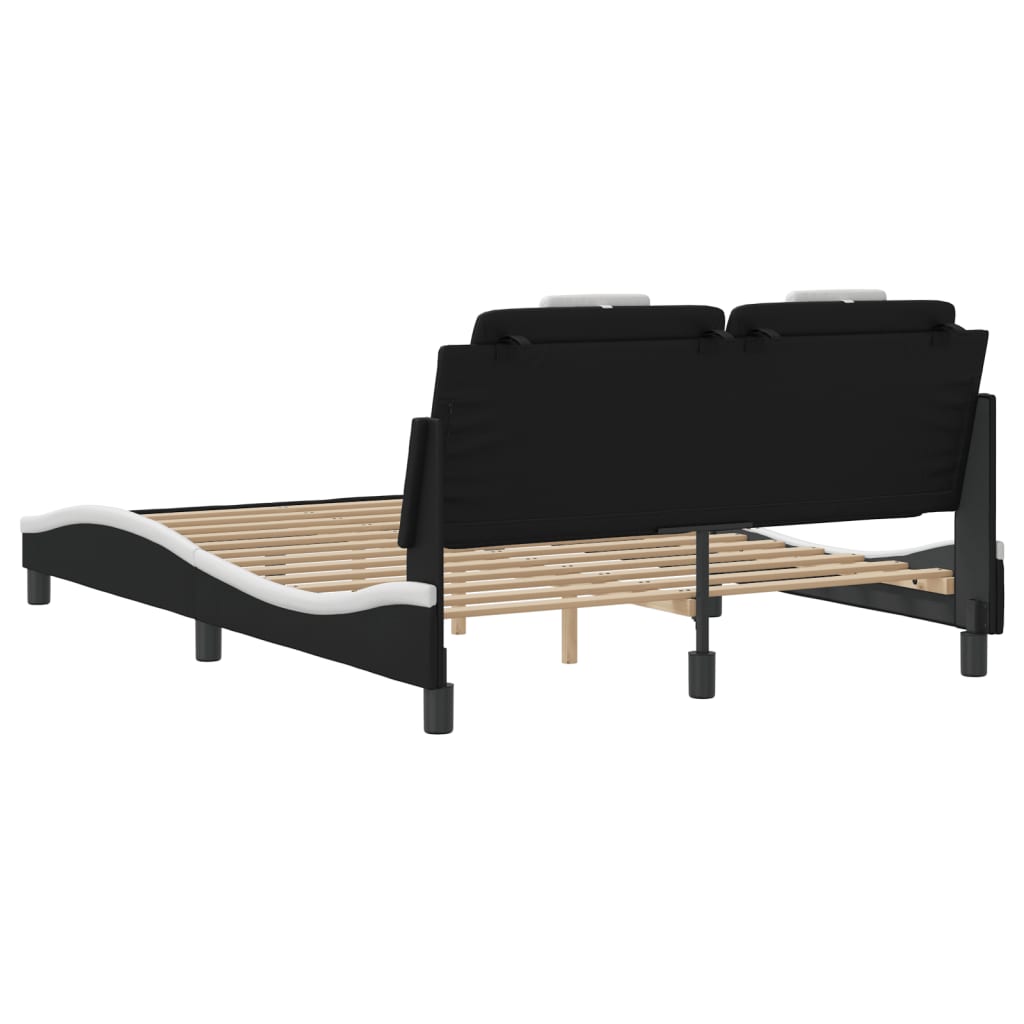 Okvir kreveta Viana s LED-om bez madracacrno-bijeli 140 x 190 cm