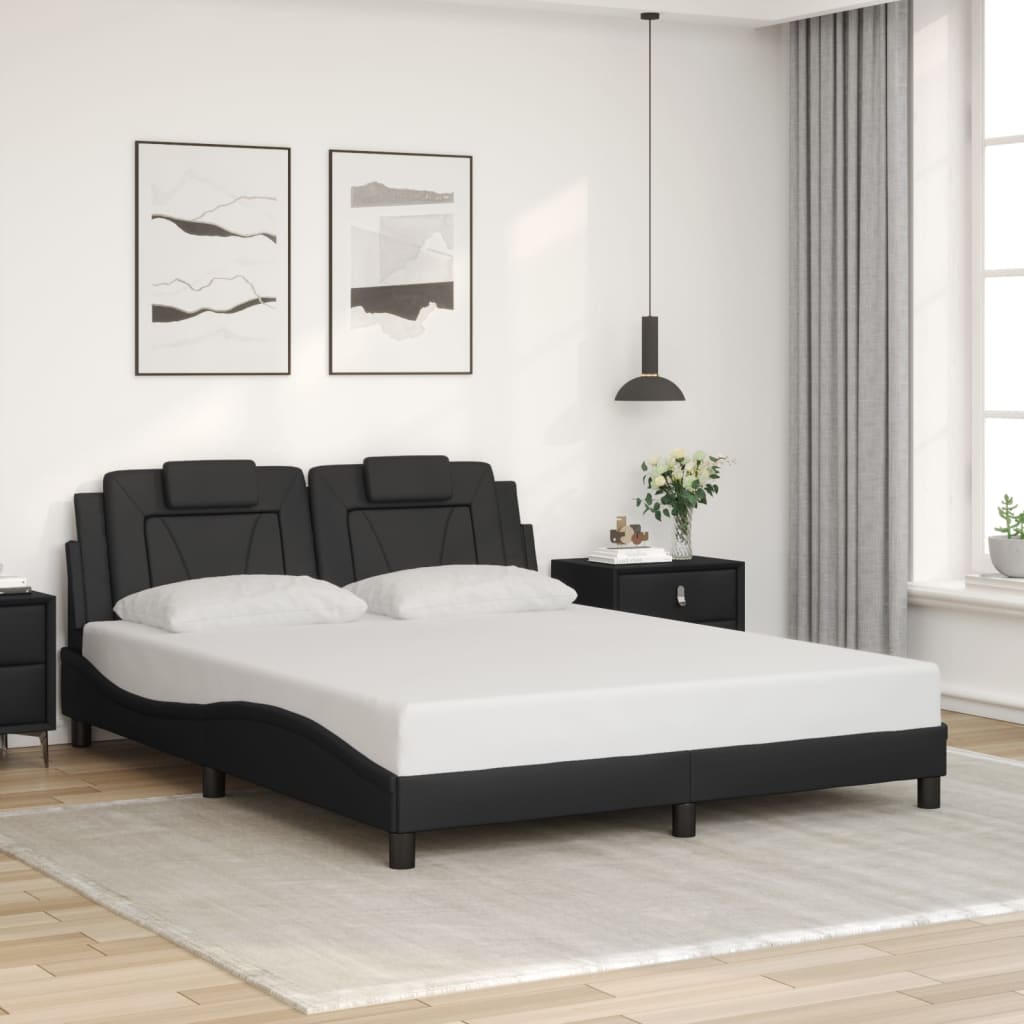 Okvir kreveta Viana s LED-om bez madraca crni 160 x 200 cm