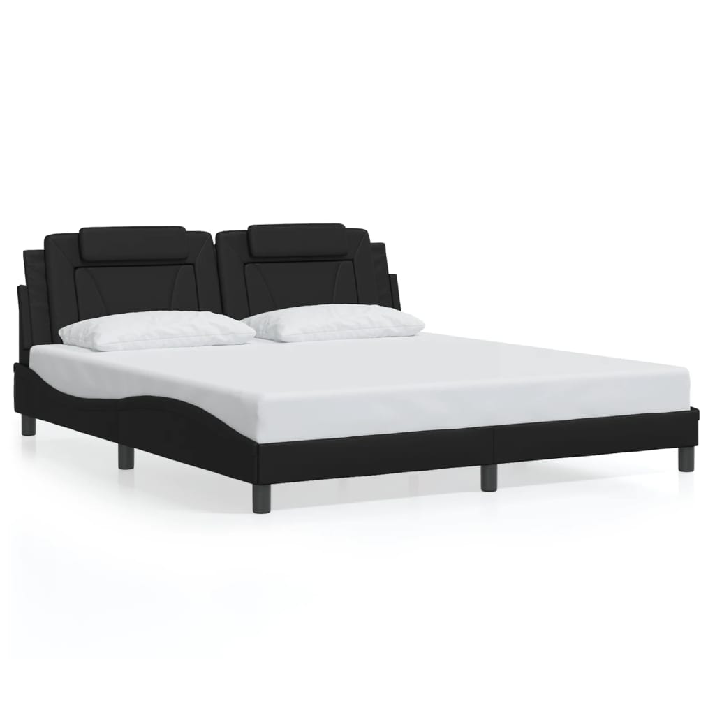 Okvir kreveta Viana s LED-om bez madraca crni 180 x 200 cm