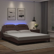 Okvir kreveta Viana s LED-om bez madraca smeđi 180x200 cm