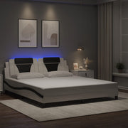 Okvir kreveta Viana s LED-om bez madracabijelo-crni 180 x 200 cm