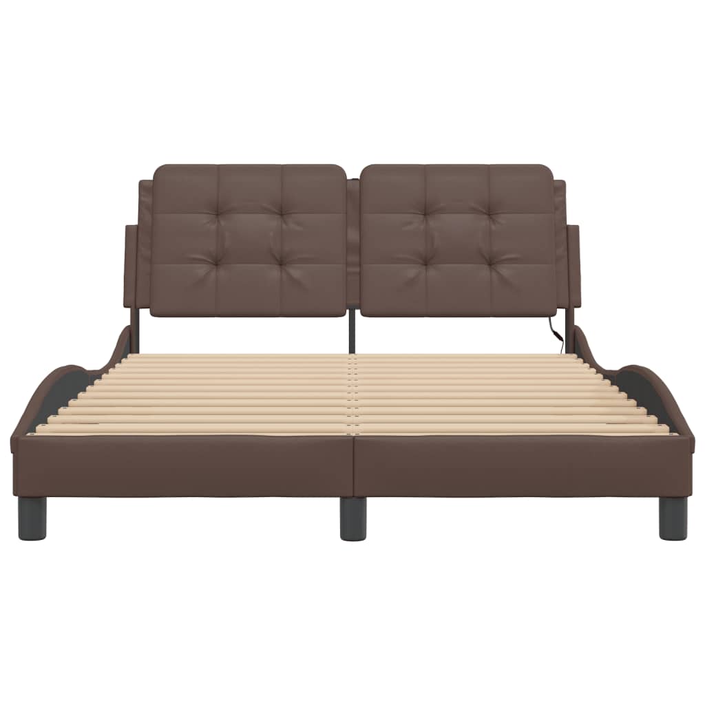 Okvir kreveta s LED-om bez madraca Zadar smeđi 120 x 200 cm