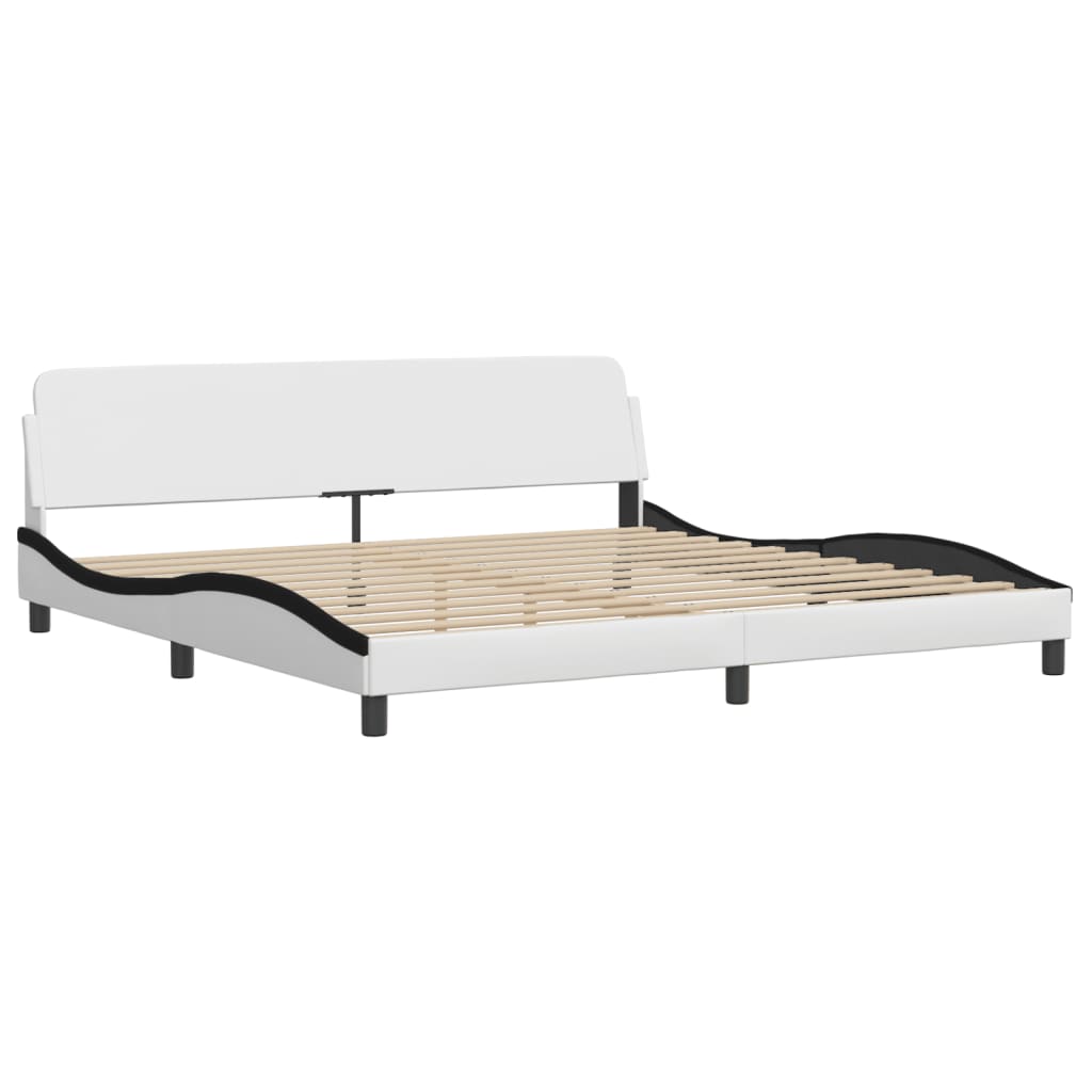 Okvir kreveta s LED-om bez madraca Zadar bijelo-crni 200 x 200 cm