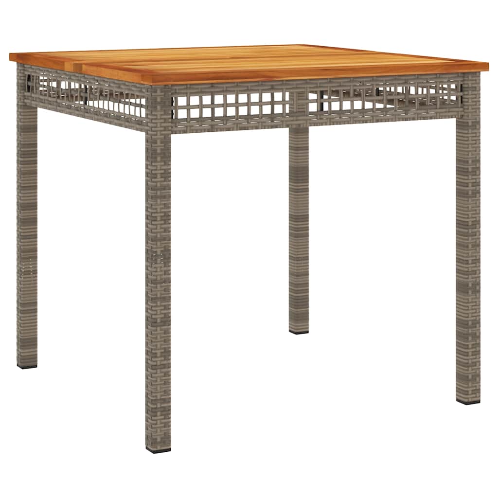 3-dijelni vrtni blagovaonski set sivi od poliratana Siva 80 cm table length