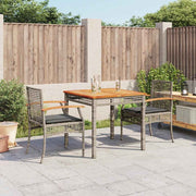3-dijelni vrtni blagovaonski set sivi od poliratana Siva 80 cm table length
