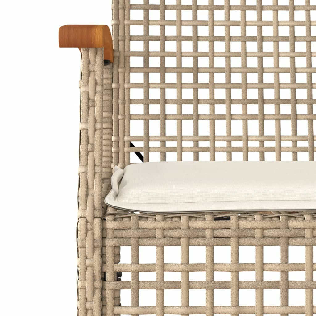 9-dijelni vrtni blagovaonski set od poliratana s jastucima bež