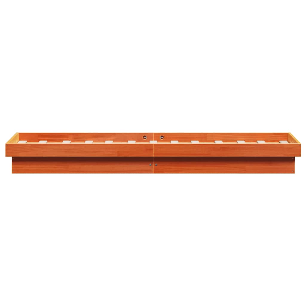 LED okvir kreveta voštano smeđi 90 x 200 cm od masivne borovine