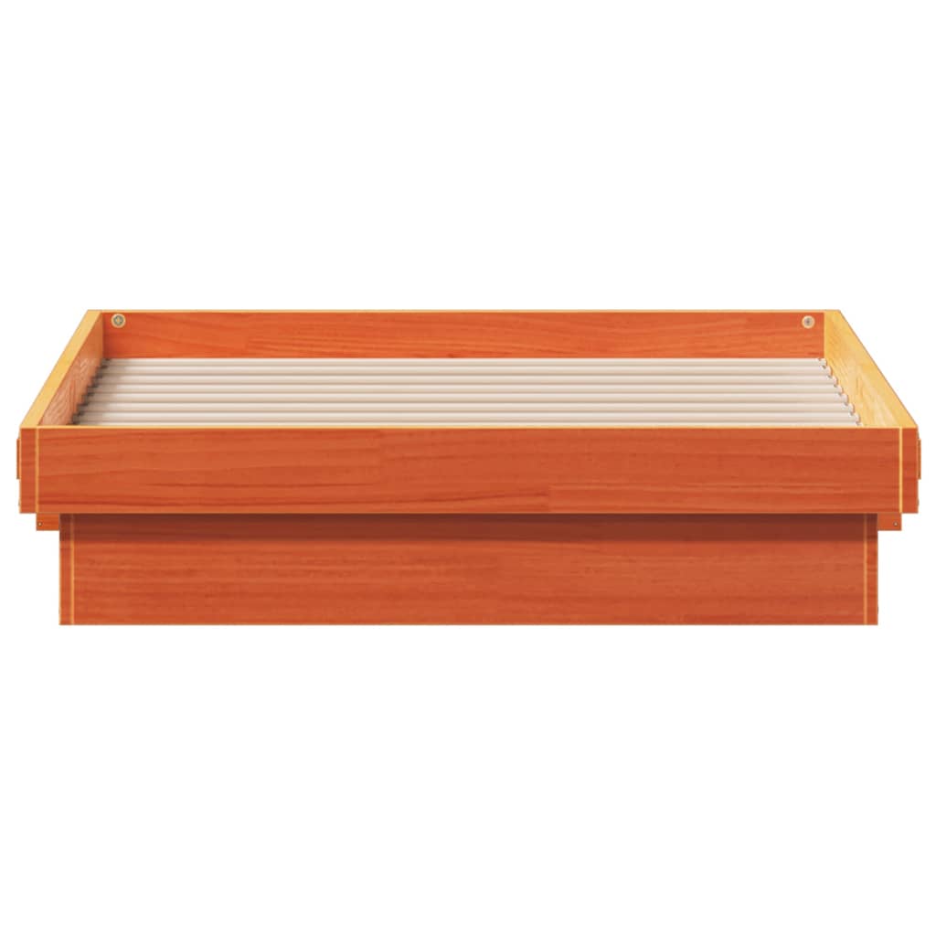 LED okvir kreveta voštano smeđi 100 x 200cm od masivne borovine