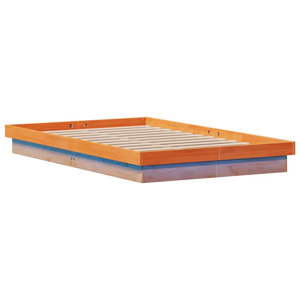 LED okvir kreveta voštano smeđi 120x200 cm od masivne borovine
