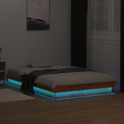 LED okvir kreveta voštano smeđi 140x200 cm od masivne borovine