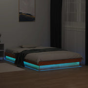 LED okvir kreveta voštano smeđi 140x190 cm od masivne borovine