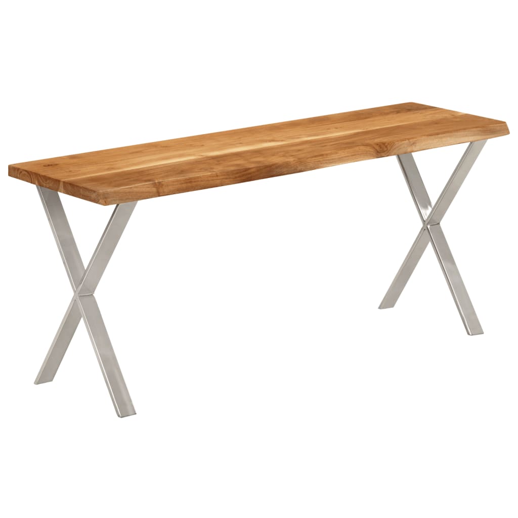 Klupa sa živim rubom 105 cm od masivnog bagremovog drva