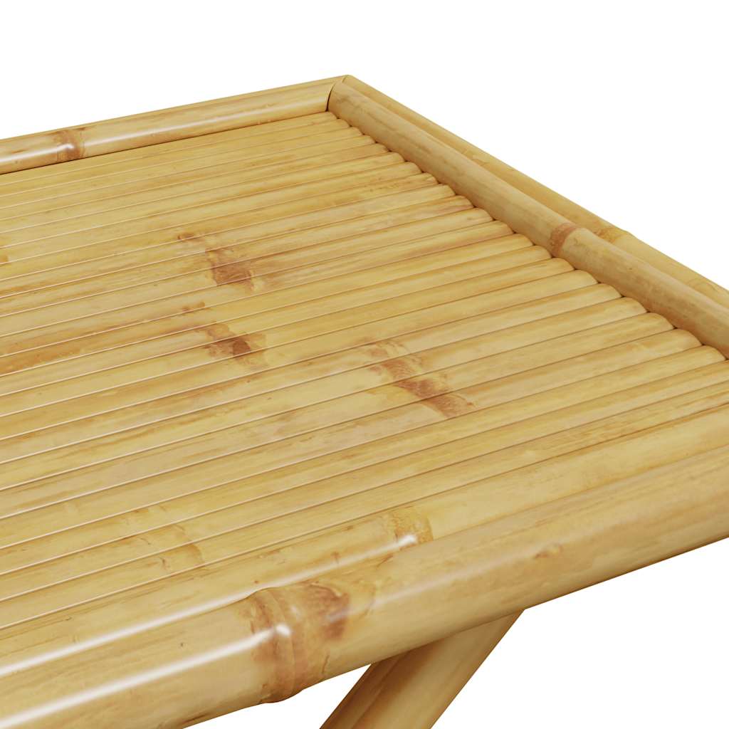 3-dijelni sklopivi bistro set s tamnosivim jastucima bambus