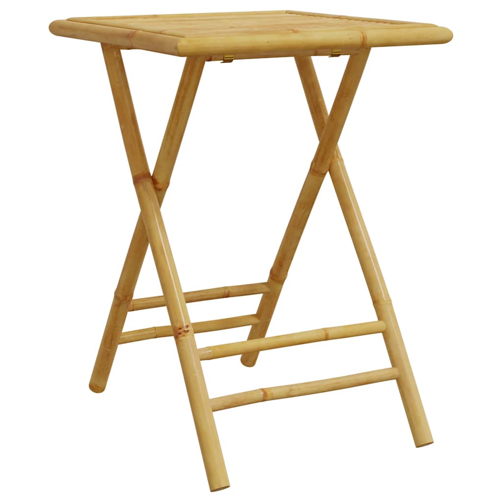 3-dijelni sklopivi bistro set s tamnosivim jastucima bambus