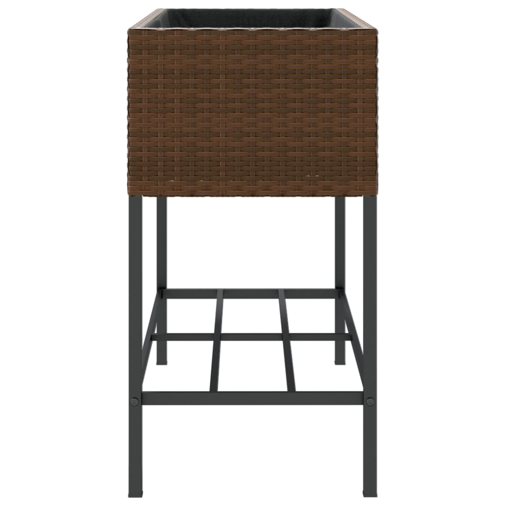 Vrtne sadilice s policom 2 kom smeđe 90 x 40 x 75 cm poliratan
