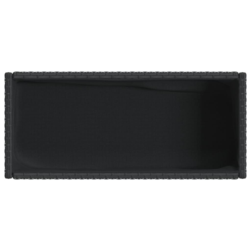 Vrtne sadilice s policom 2 kom crne 70 x 28 x 70 cm poliratan