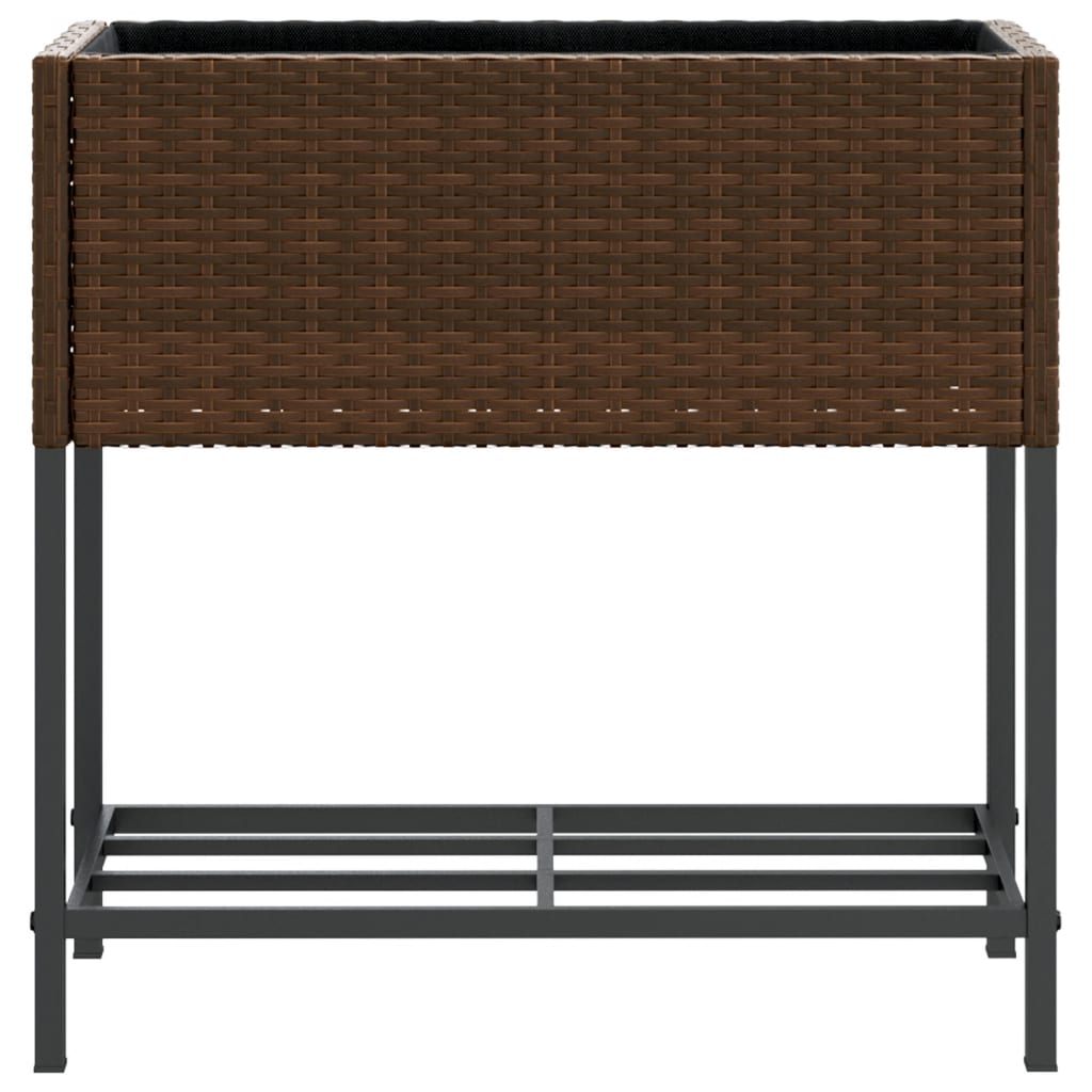 Vrtne sadilice s policom 2 kom smeđe 70 x 28 x 70 cm poliratan