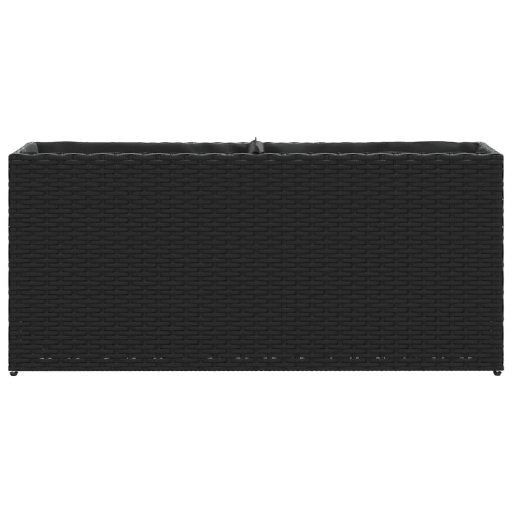 Vrtne sadilice s 2 posude 2 kom crne 90 x 20 x 40 cm poliratan