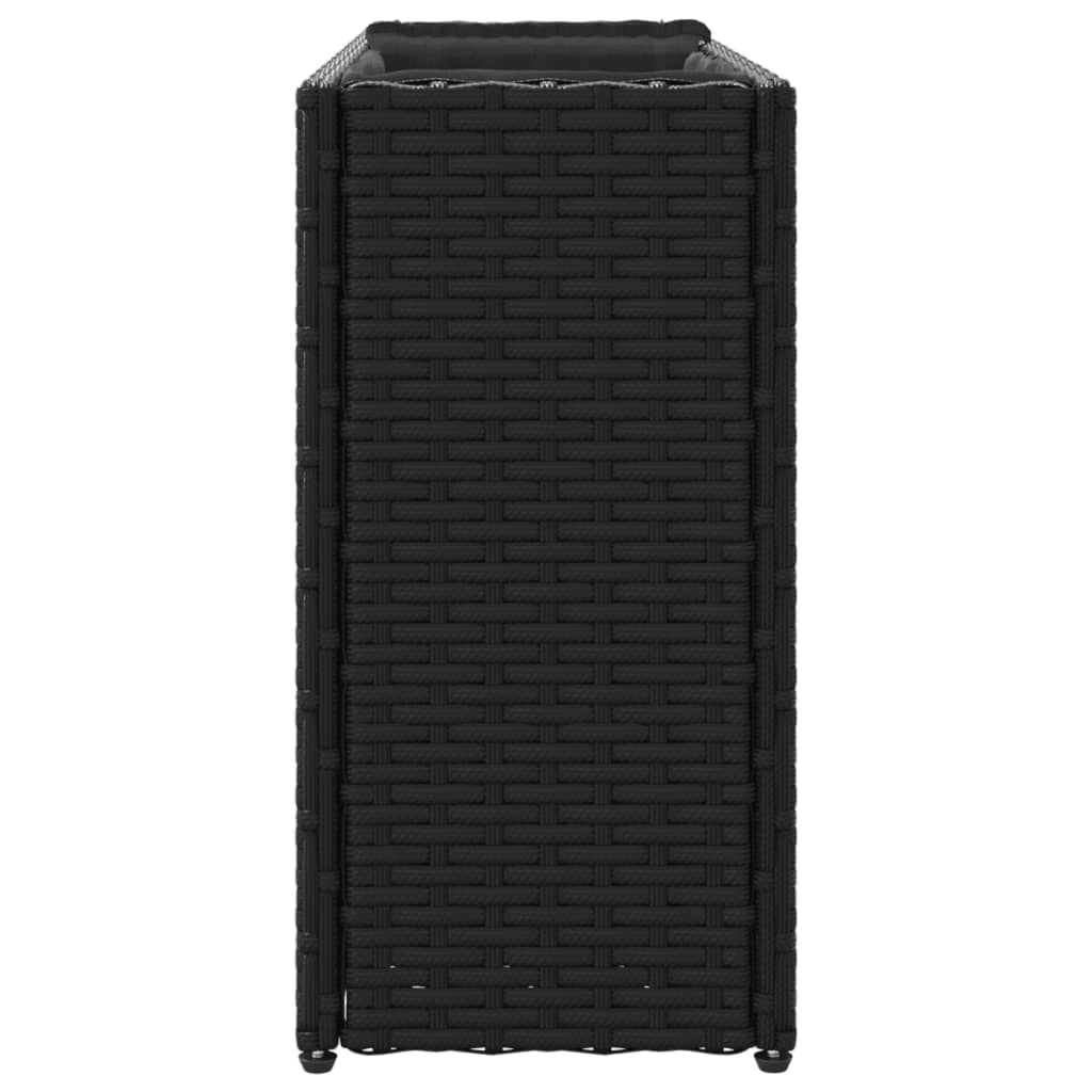 Vrtne sadilice s 2 posude 2 kom crne 90 x 20 x 40 cm poliratan