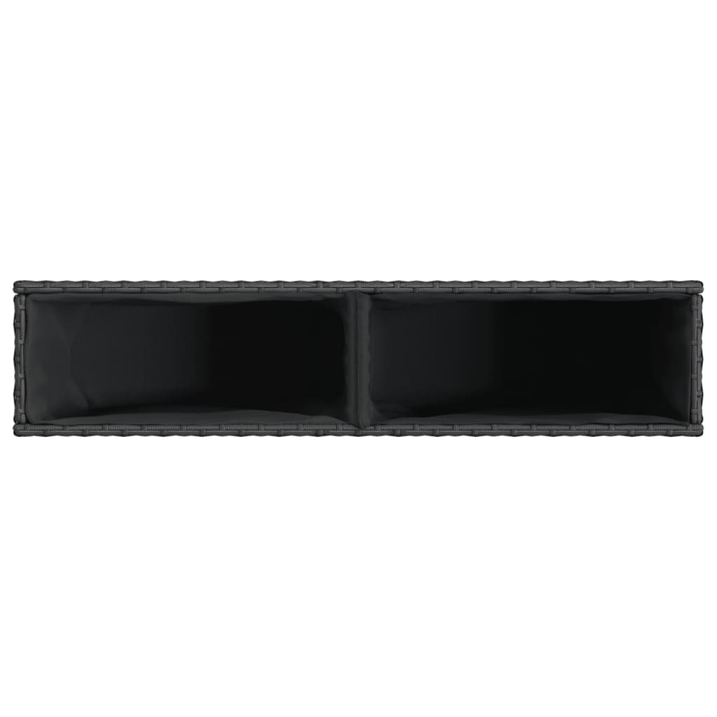 Vrtne sadilice s 2 posude 2 kom crne 90 x 20 x 40 cm poliratan