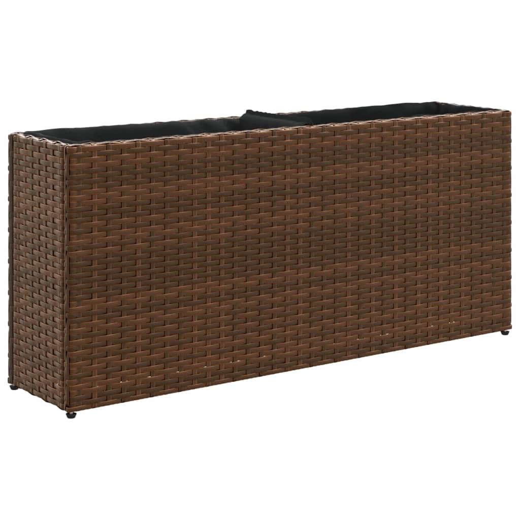 Vrtne sadilice s 2 posude 2 kom smeđe 90 x 20 x 40 cm poliratan