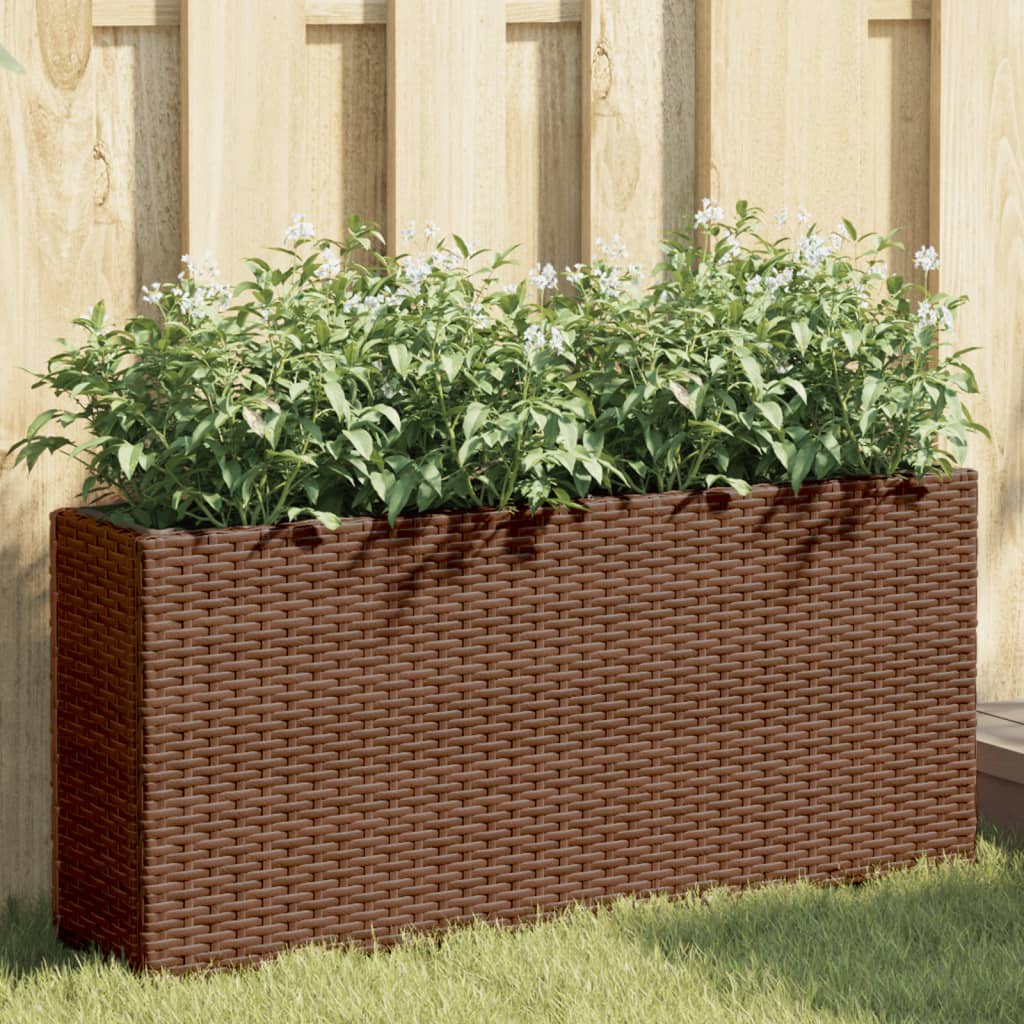 Vrtne sadilice s 2 posude 2 kom smeđe 90 x 20 x 40 cm poliratan