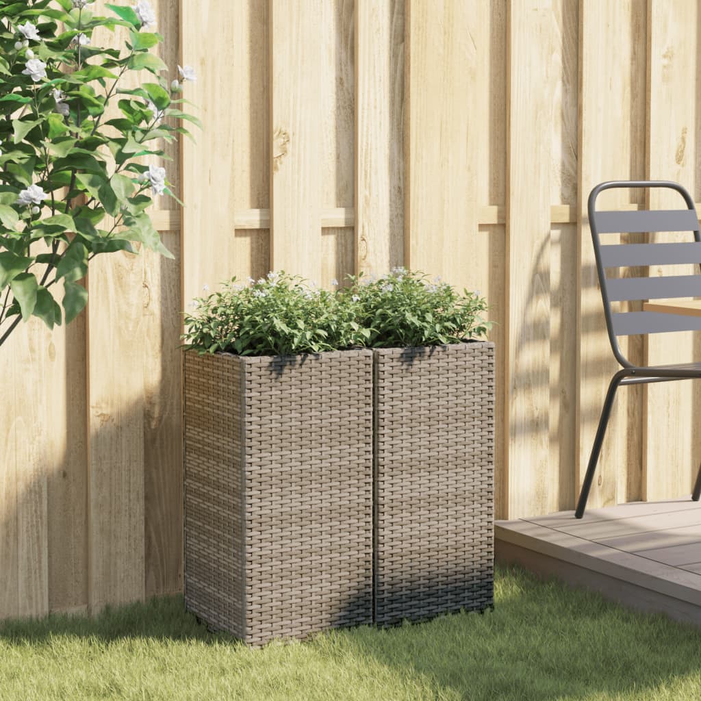 Vrtne sadilice 2 kom siva 30 x 30 x 60 cm od poliratana