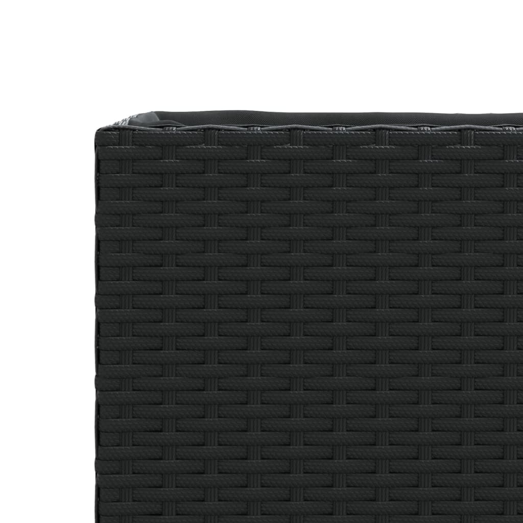 Vrtne sadilice s 3 posude 2 kom crne 90 x 20 x 40 cm poliratan